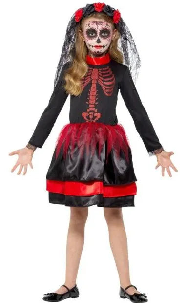 Disfraz De Catrina Vestido Completo Infantil