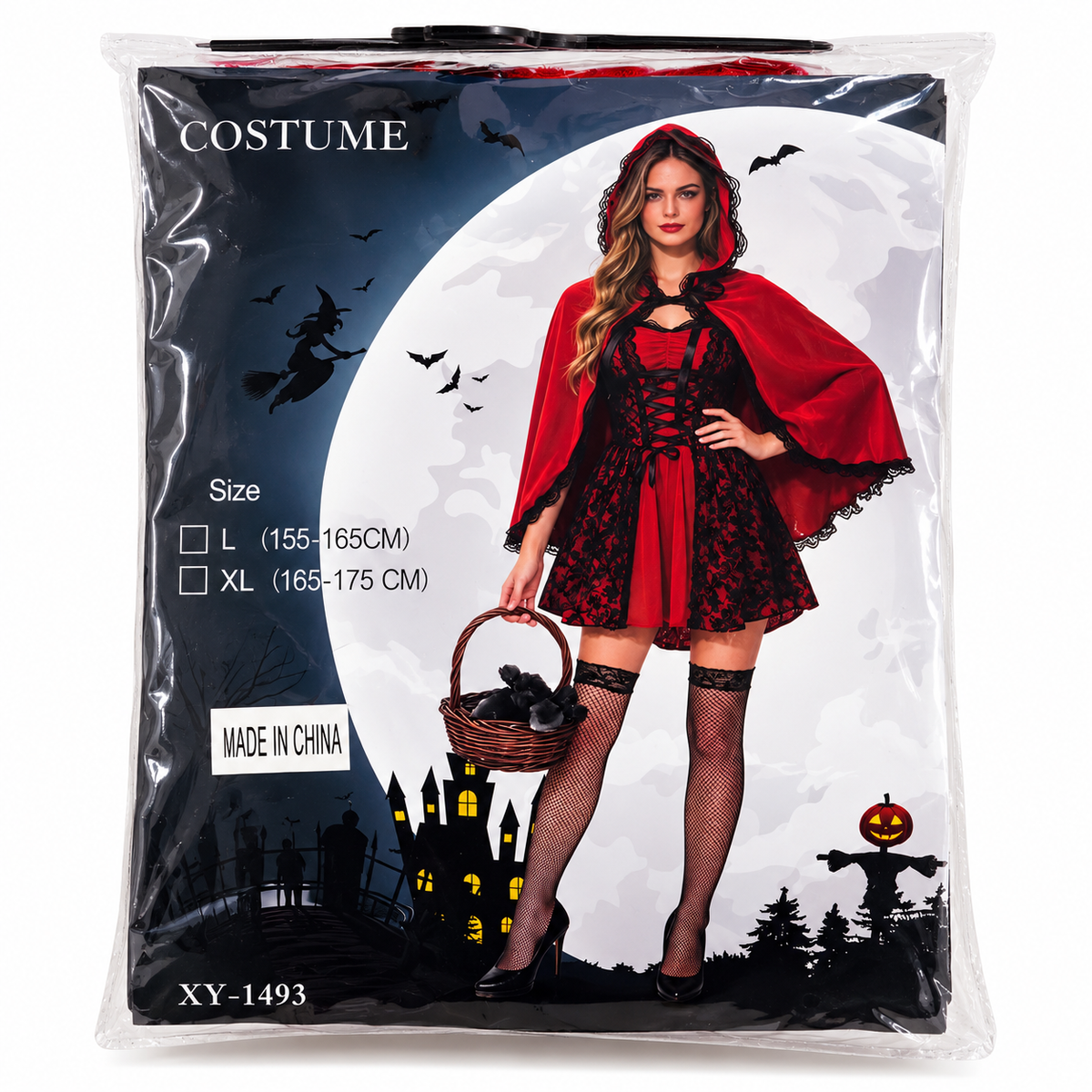 Disfraz caperucita roja adulto vestido y capa cosplay