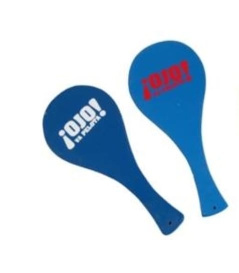 Paleta Sport Tipo Playera En Madera Con Pelota 42cm