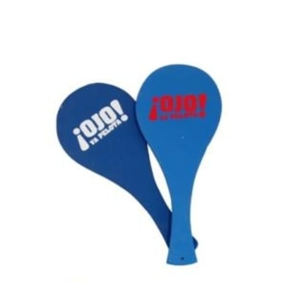 Paleta Sport Tipo Playera En Madera Con Pelota 42cm