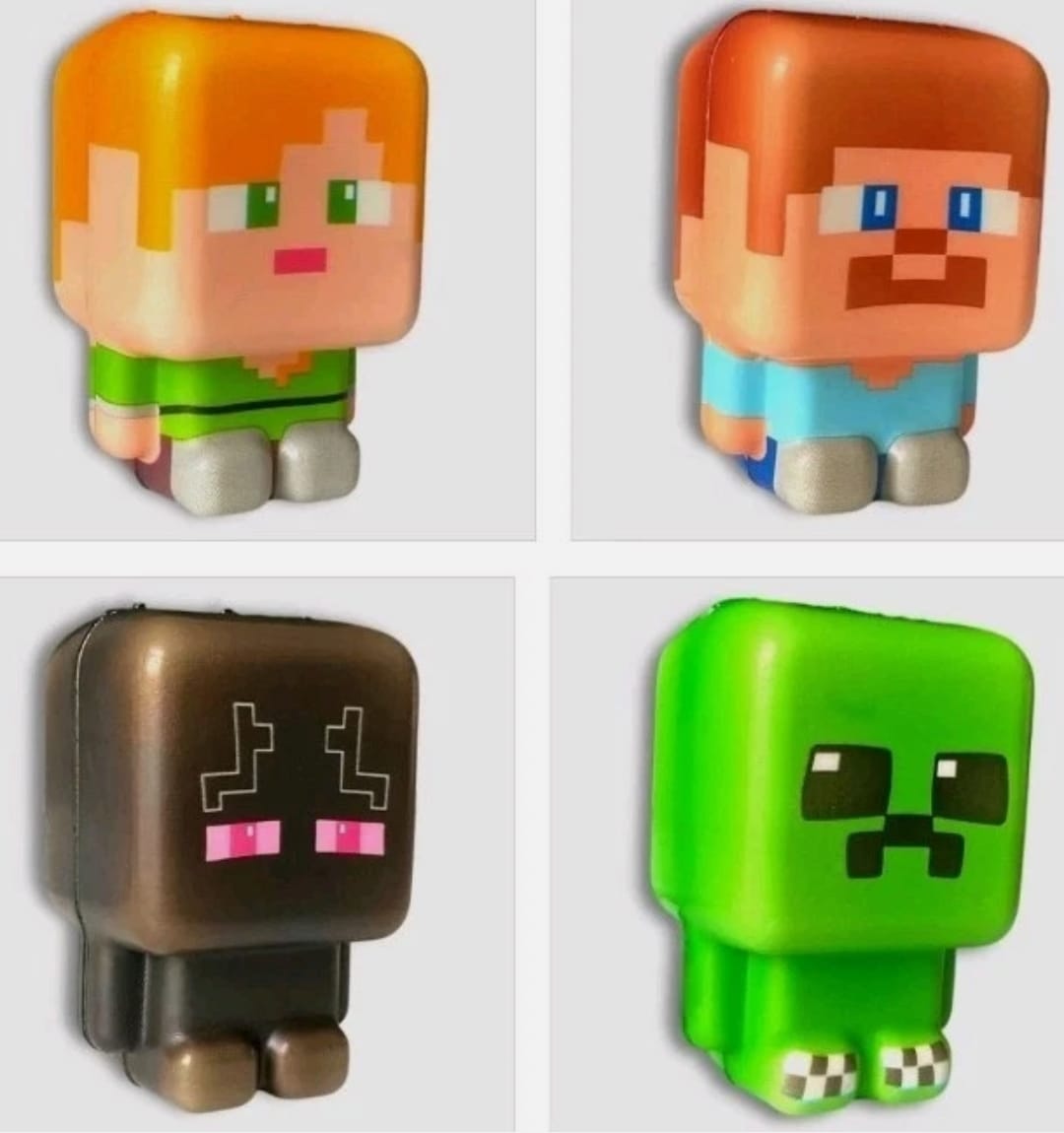 Squishy Minecraft Antiestres Fidget Toy Pack X3