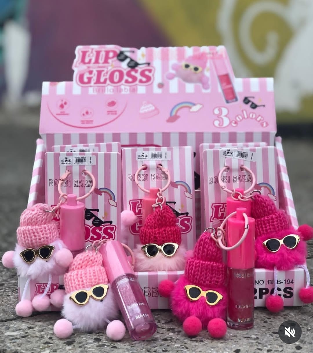 Maquillaje Brillo Labial Infantil Con Llavero Gloss