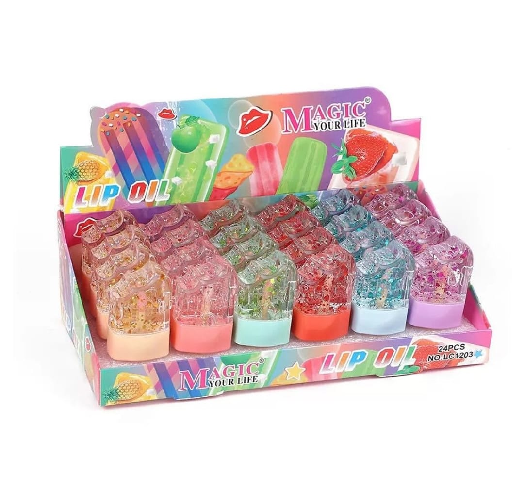 Brillo Labial Infantil Paleta De Helado Pack X12