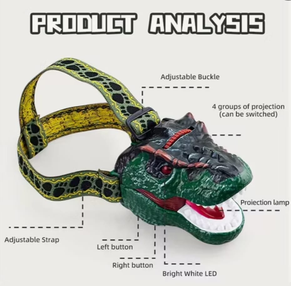 Linterna Proyector 8 Imagenes De Dinosaurios A Pila