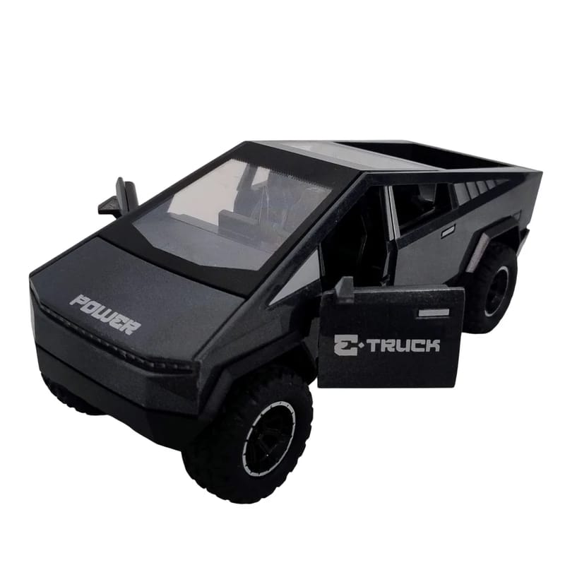 Auto Tesla Cybertruck Con Luz Lanza Humo