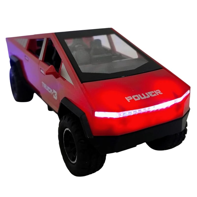 Auto Tesla Cybertruck Con Luz Lanza Humo