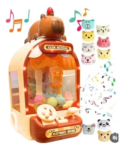 Máquina De Regalos Con Garra Capibara Luz Y Sonido