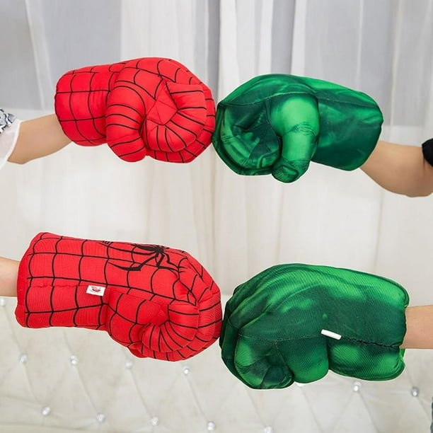Par Deguantes De Espuma Hulk Spiderman Super Heroes