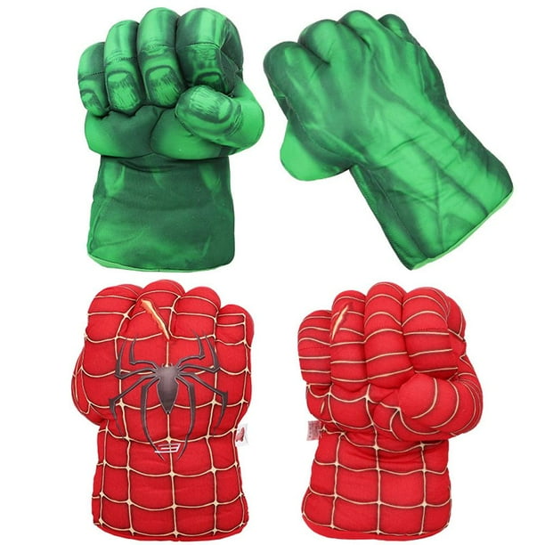 Par Deguantes De Espuma Hulk Spiderman Super Heroes