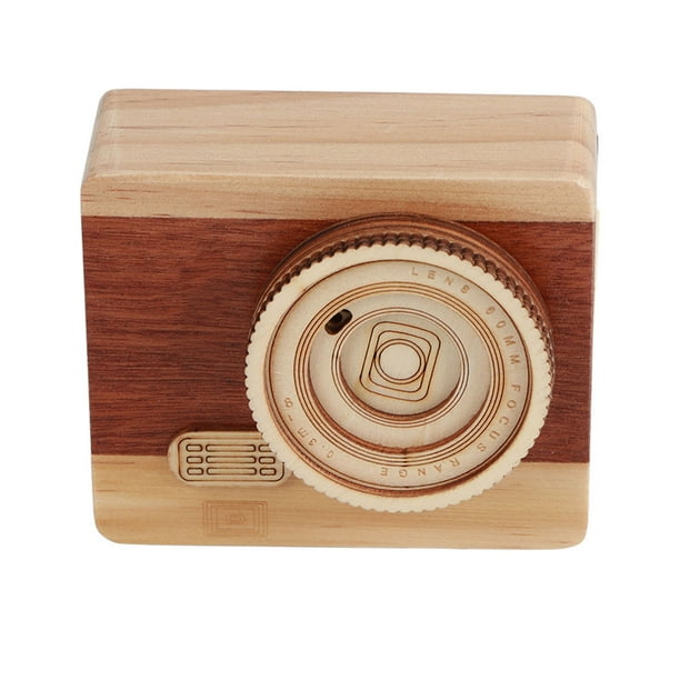 Caja Musical En Madera Con Forma De Camara Fotos