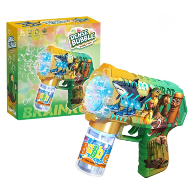 Pistola De Burbujas Automática 10 Hoyos Brainrot