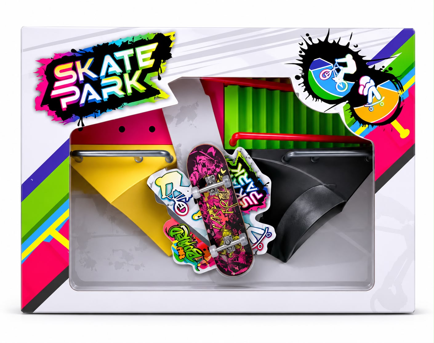 Juego Pista Rampa + Patineta Para Dedos Skatepark E
