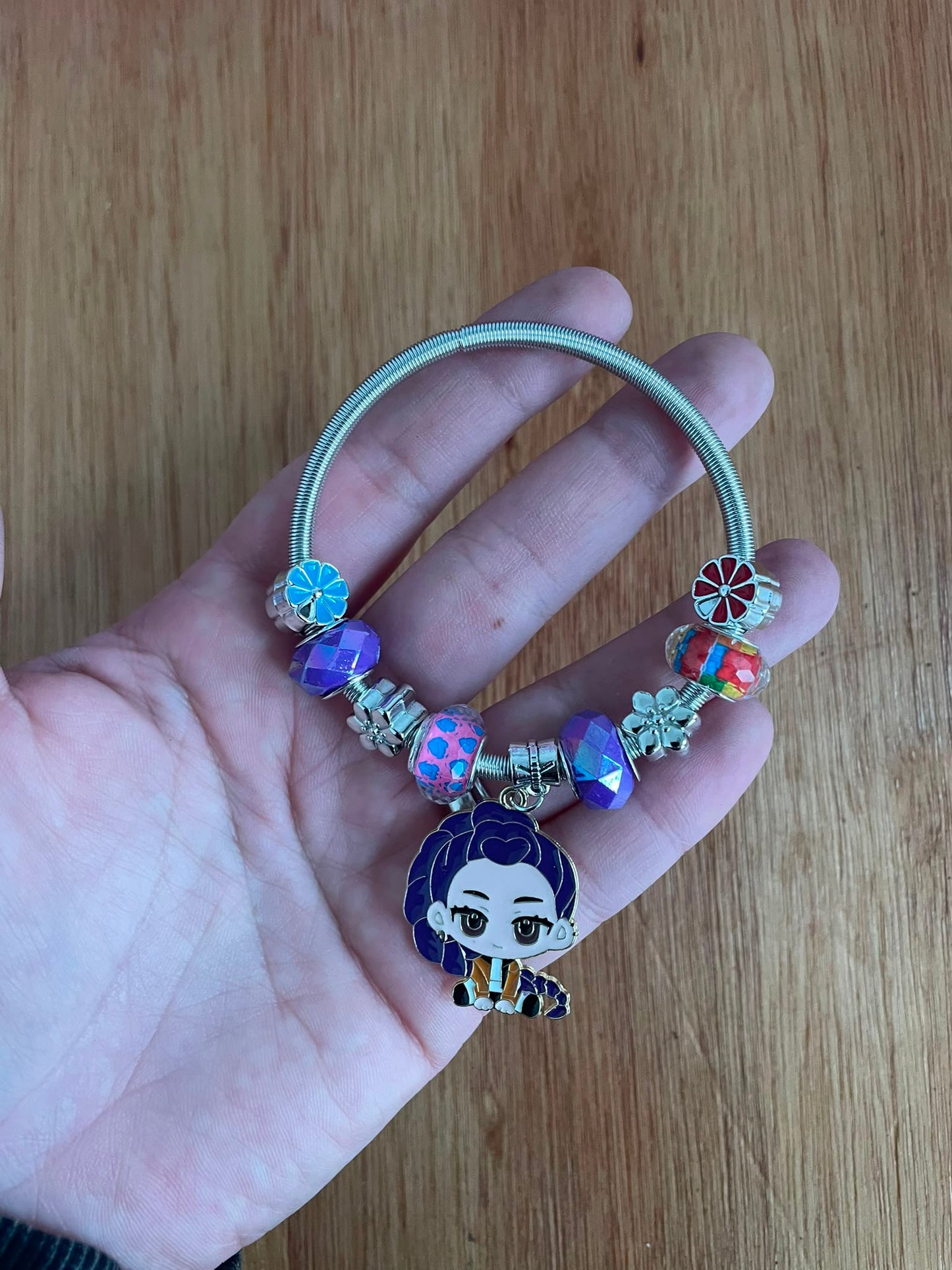 Pulsera Guerrera Kpop Con Dijes Infantil Pack X3