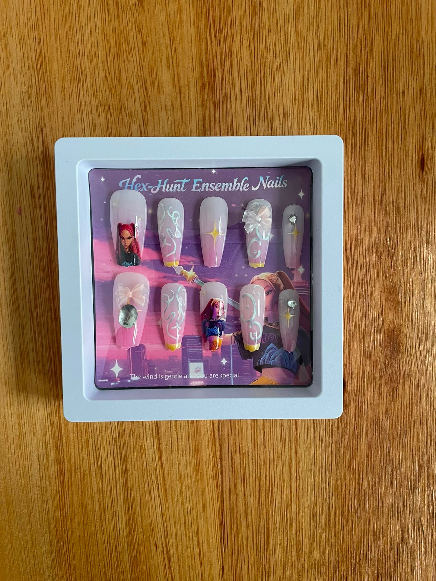 Uñas Postizas Infantiles Guerreras Kpop Pack X3