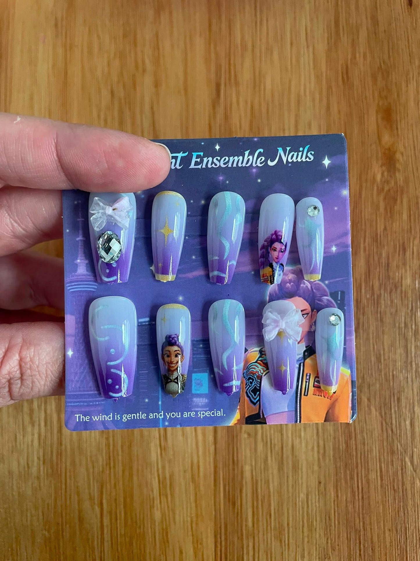 Uñas Postizas Infantiles Guerreras Kpop Pack X3