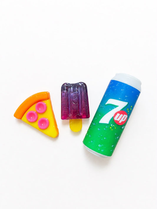 Pack 3 Squishys Pizza Helado Lata Viral Antiestres