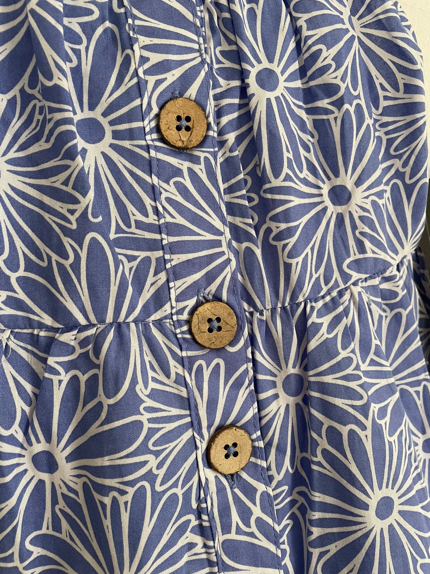 Vestido solera celeste con flores talle 2