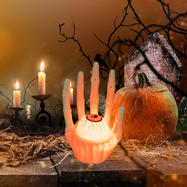 Veladora Led Mano Con Ojo Halloween 1ocm Pack X2
