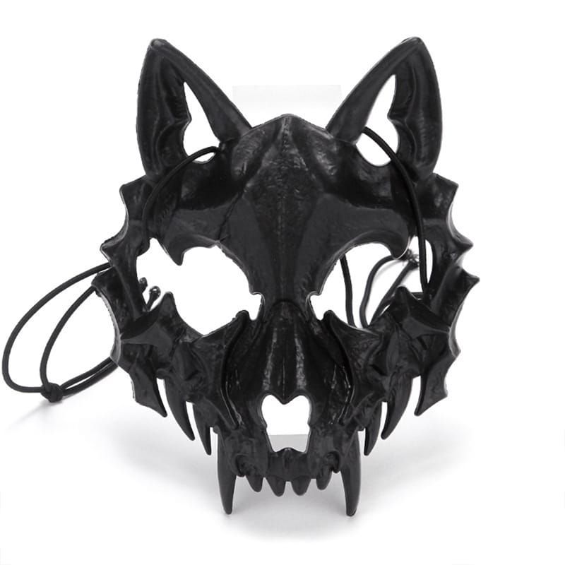 Mascara De Lobo Negro Plástico Duro Halloween