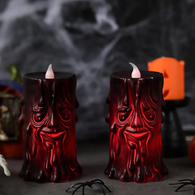 Vela Led Decoracion Halloween A Pila 11cm