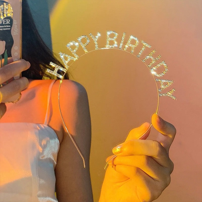 Tiara Vincha Happy Birthday 3 Colores Cotillon