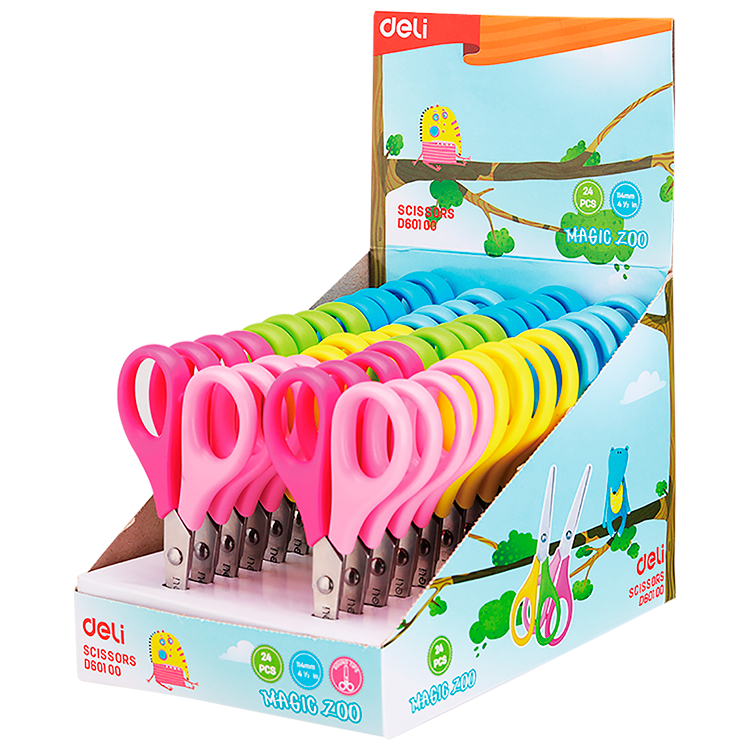 Tijera Magic Zoo Escolar Deli 114mm Punta Roma