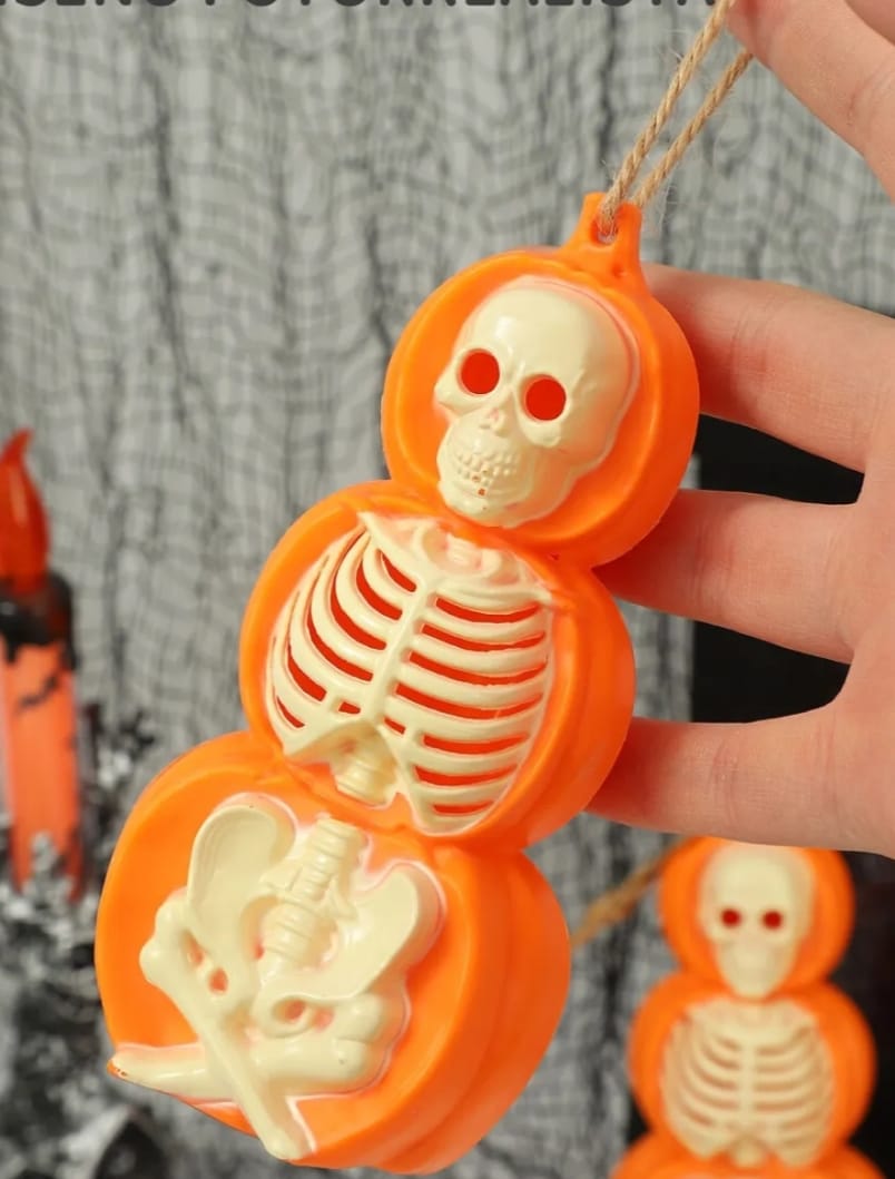 Veladora A Pila Calavera 11 Cm Halloween Pack X2