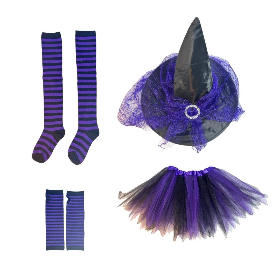 Set Disfraz Infantil De Bruja Halloween