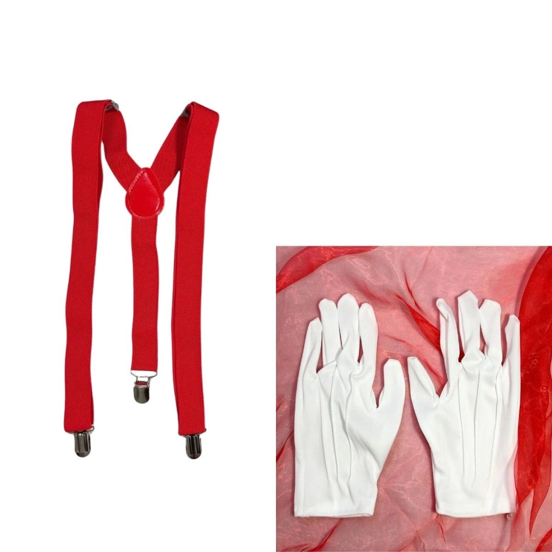 Set Disfraz De Mimo Boina Tiradores Y Guantes 6pcs