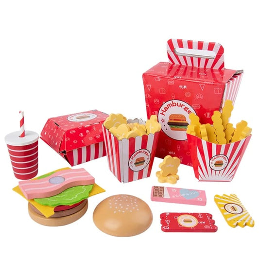 Juego Hamburguesa Caja Comida En Madera Montessori