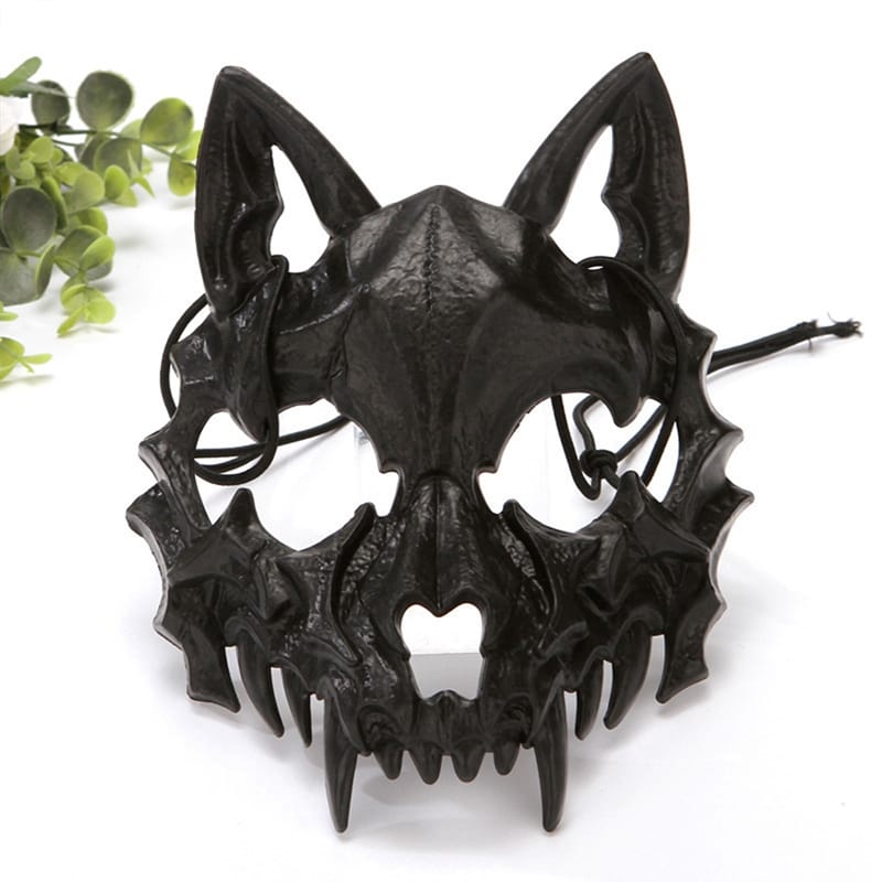 Mascara De Lobo Negro Plástico Duro Halloween