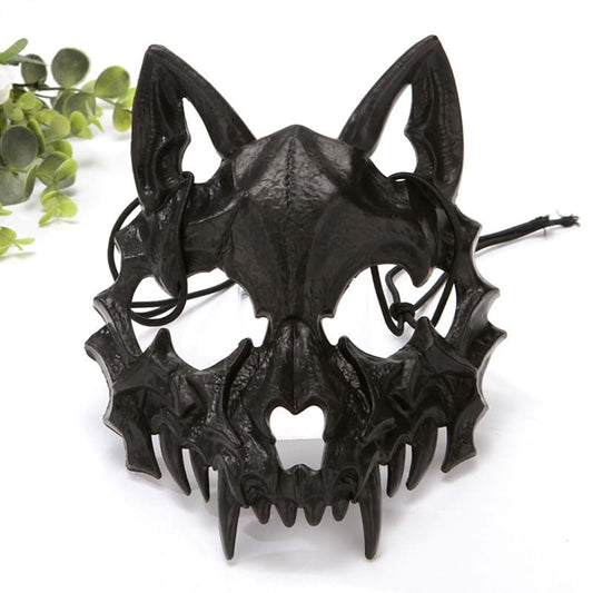Mascara De Lobo Negro Plástico Duro Halloween