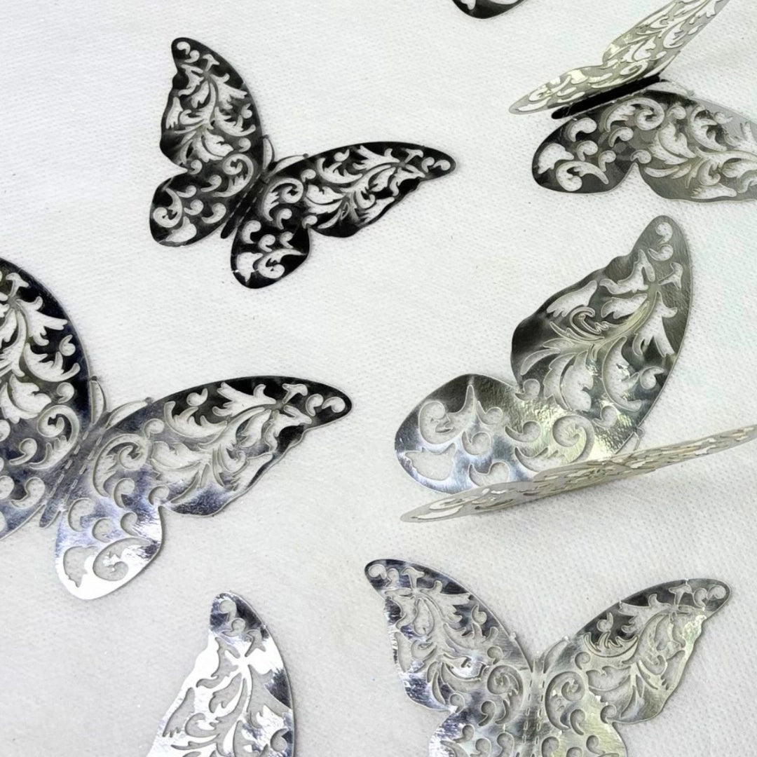 Set De 12 Mariposas 3d Decorativas Autoadhesivas