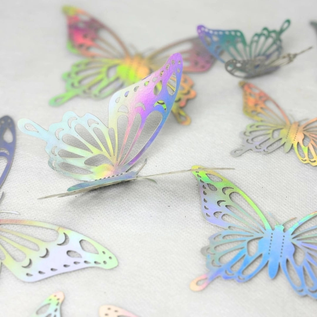 Set De 12 Mariposas 3d Decorativas Autoadhesivas