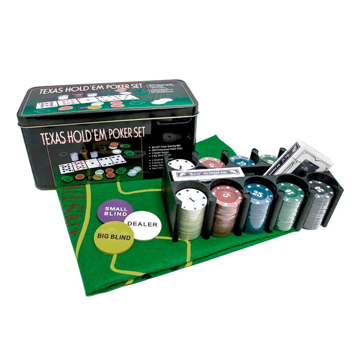 Set Juegos De Poker Texas 200 Fichas+barajas+paño