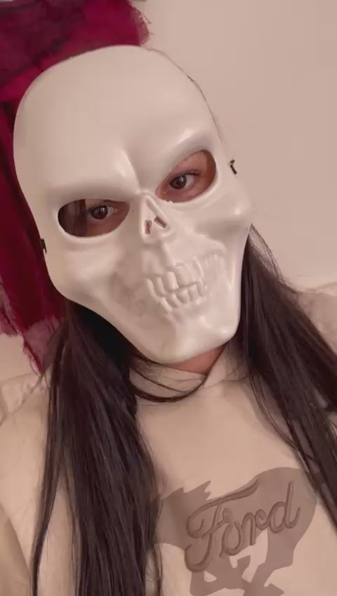 Mascara Calavera Blanca Halloween Disfraz Cosplay