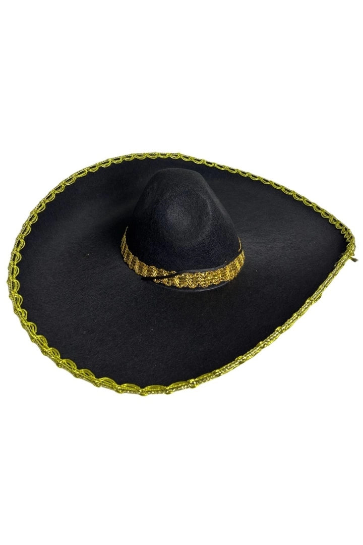 Sombrero Mexicano De Fieltro Negro Mariachi