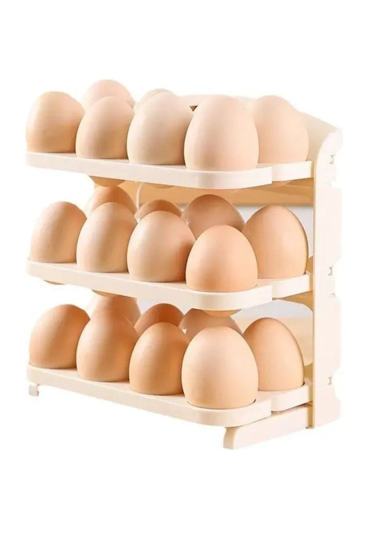 Organizador 3 Niveles Para 24 Huevos Beige