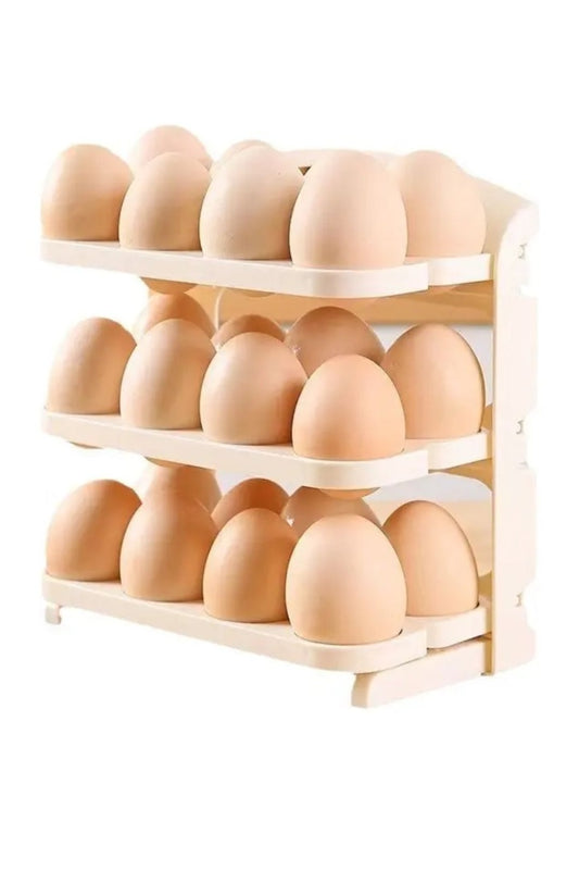 Organizador 3 Niveles Para 24 Huevos Beige