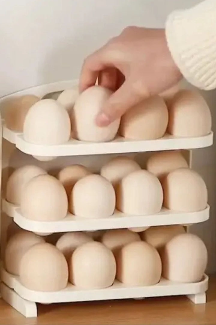 Organizador 3 Niveles Para 24 Huevos Beige