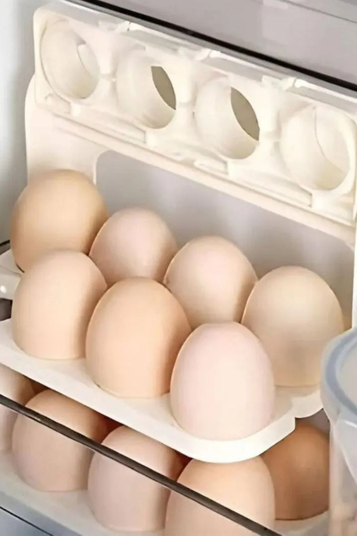 Organizador 3 Niveles Para 24 Huevos Beige