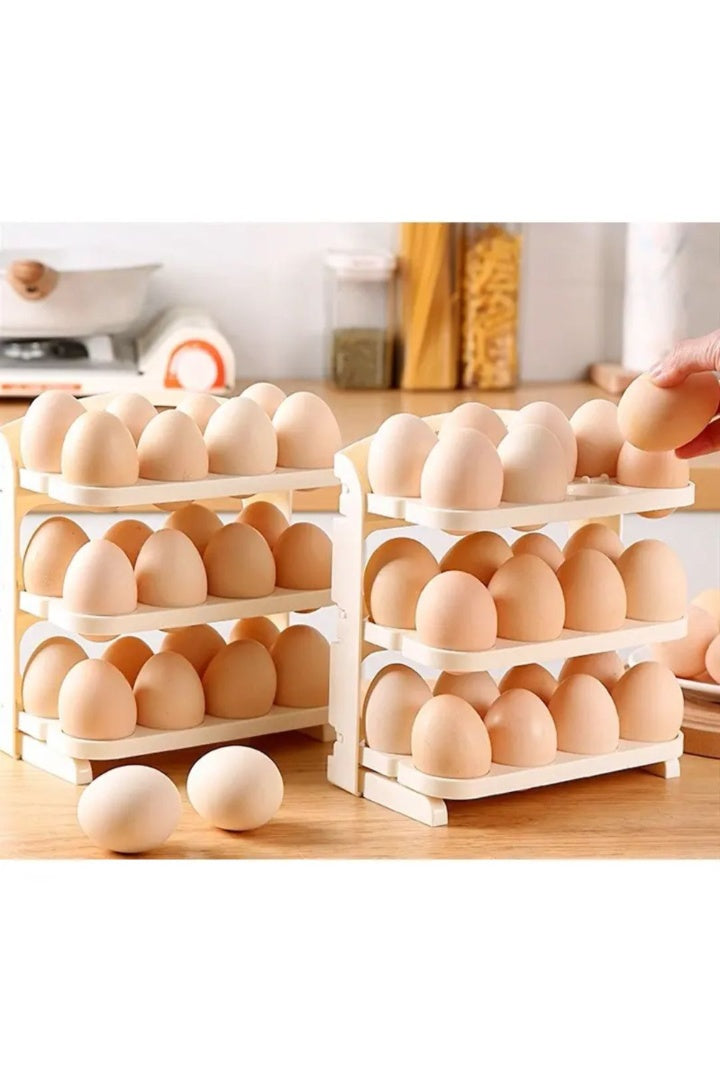 Organizador 3 Niveles Para 24 Huevos Beige