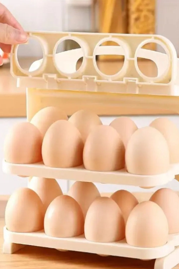 Organizador 3 Niveles Para 24 Huevos Beige