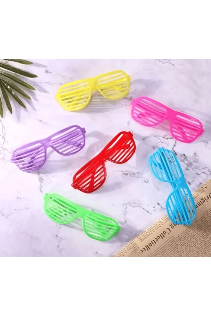 Anteojo Rejilla Plástico Fluo X12 Multicolor Lisos