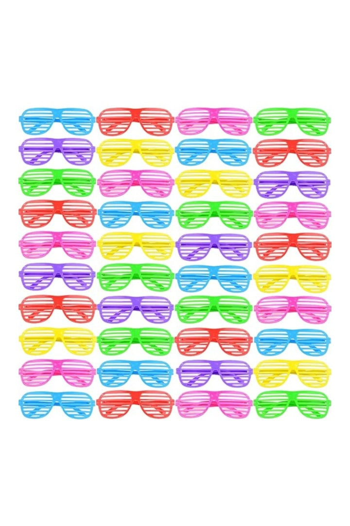 Anteojo Rejilla Plástico Fluo X12 Multicolor Lisos
