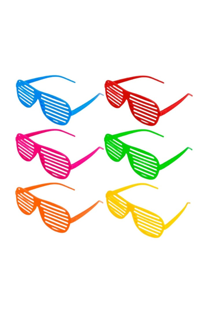 Anteojo Rejilla Plástico Fluo X12 Multicolor Lisos