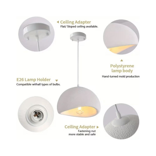 Lámpara Colgante Techo Diseño Moderno Blanco 25cm