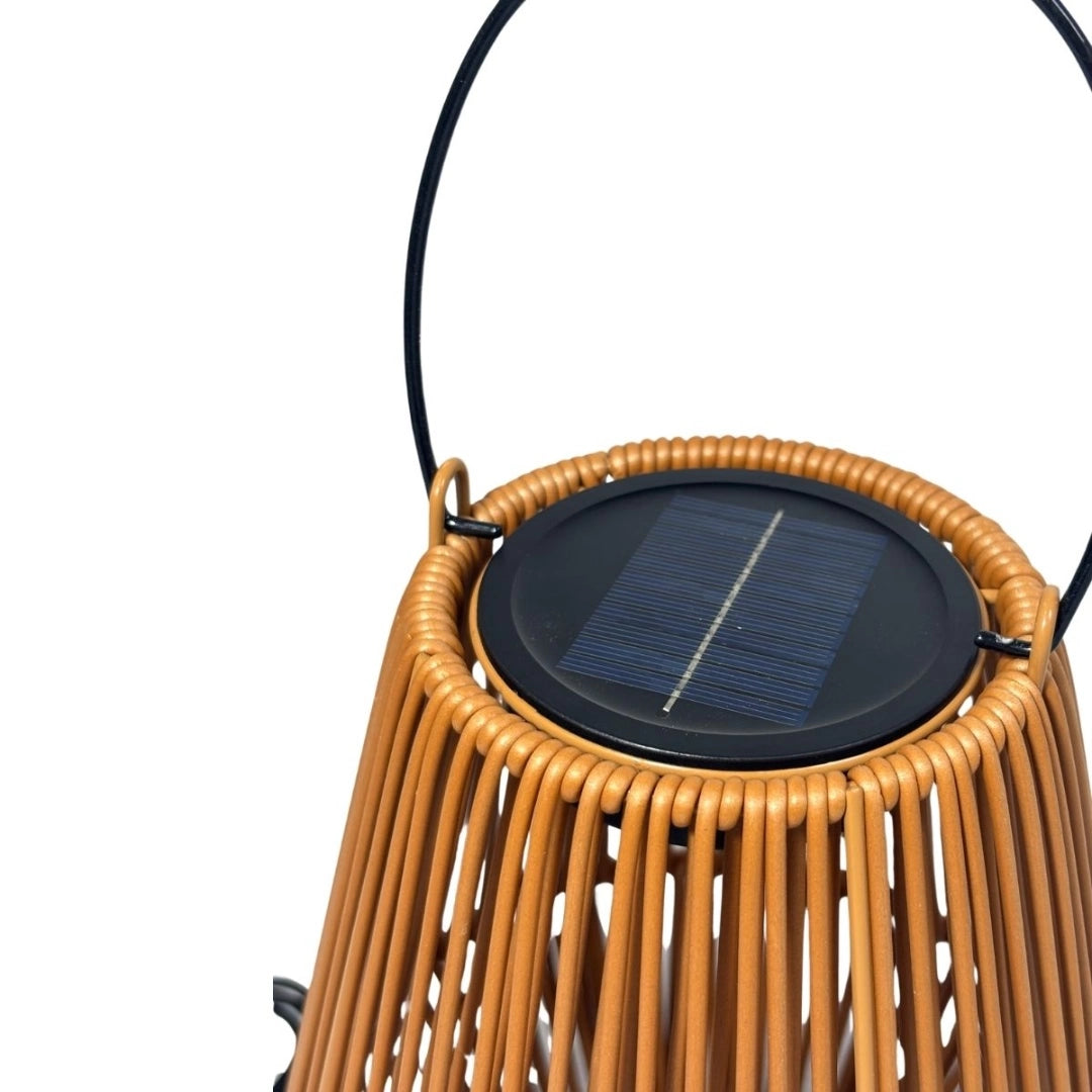 Lámpara Solar De Ratán Para Jardín Con Puerto Usb