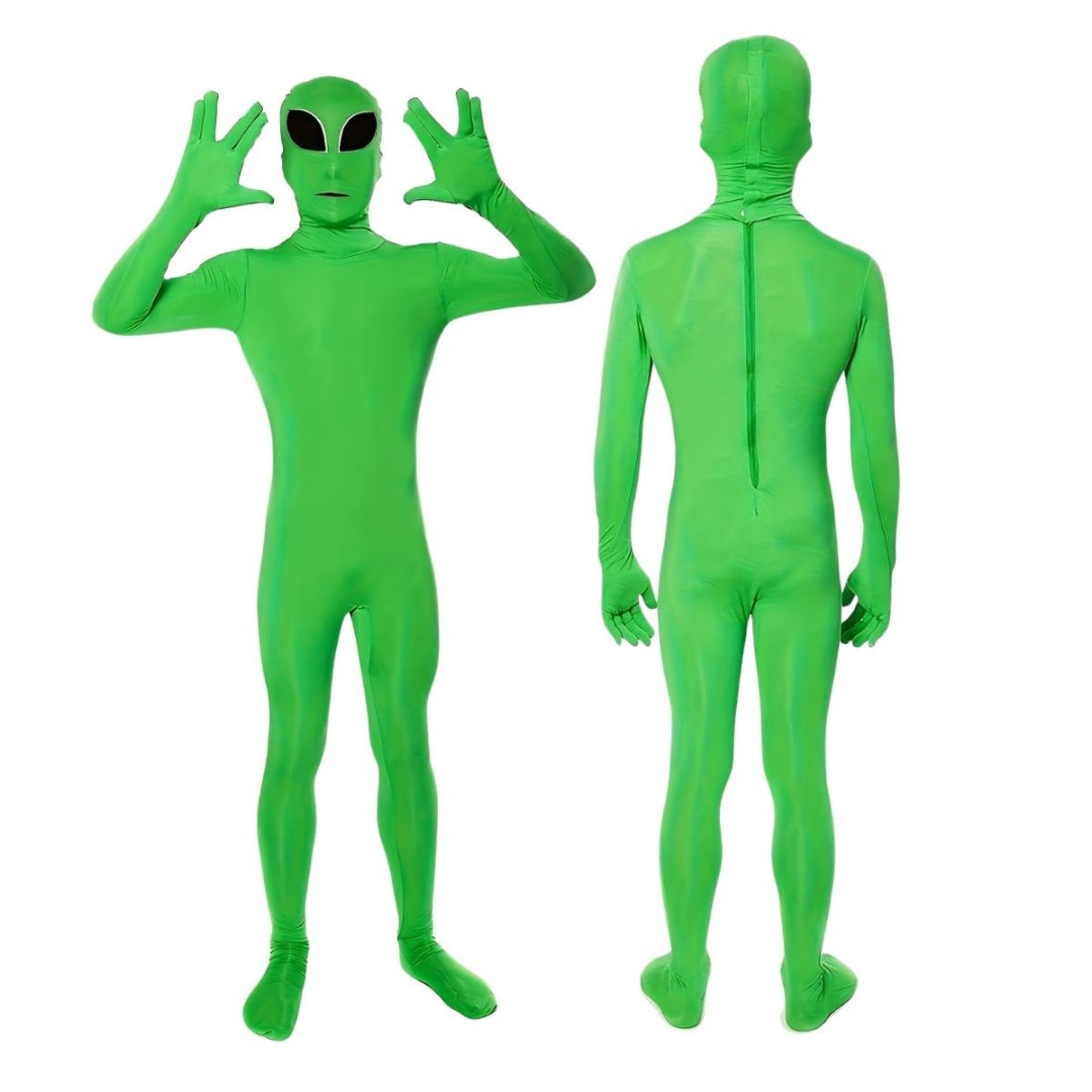 Disfraz De Alien Verde Con Máscara Adultos