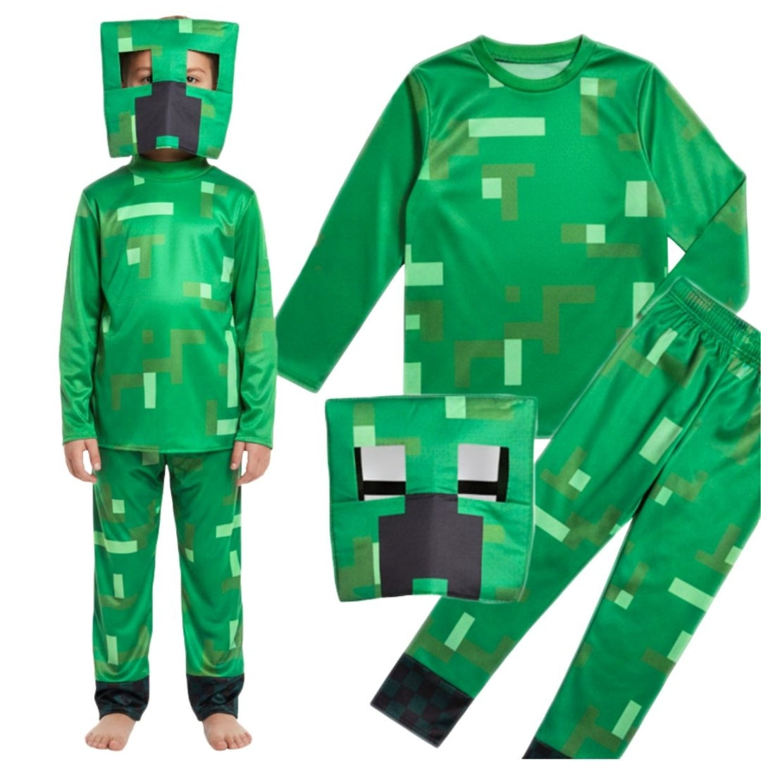 Disfraz Creeper Minecraft Para Niño Completo